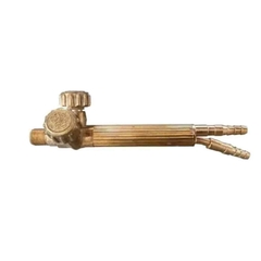 Soplete M 3 de autógena, fabricado en bronce, con regulador de presión y dos salidas para gas.