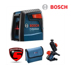 El nivel láser GLL 2-12 de Bosch proyecta líneas cruzadas con alta precisión. 
