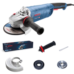 Amoladora Bosch de 7 pulgadas GWS 25-180 DM con accesorios visibles 