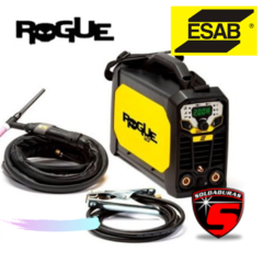 La soldadora Rogue ET 202iP ESAB tiene una potencia de 200A, viene con un diseño compacto y portátil