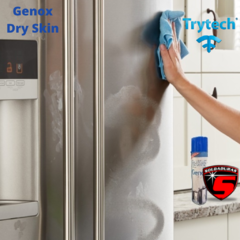 El aerosol Genox Dry Skin 440C Tryech viene en presentación de 440 cc y está formulado para la protección y lubricación en seco, ideal para aplicaciones industriales y mecánicas.