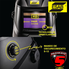 La máscara fotosensible Savage A40 ofrece un rango de oscurecimiento ajustable de 9-13 y un visor óptico con clasificación 1/1/1/2 