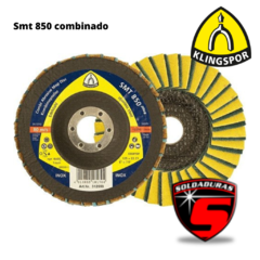 Disco flap combinado SMT 850 plus grueso de Klingspor, diseñado para pulido y abrasión
