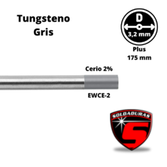 El tungsteno 3.2 mm cerio (gris) tiene un diámetro de 3.2 mm, viene en presentaciones de a X unidades y es ideal para soldadura TIG