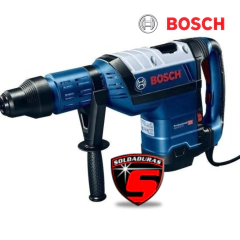 El martillo perforador GBH 8-45 DV Bosch SDS Max tiene una potencia de 880W, viene con un sistema de sujeción SDS Max 