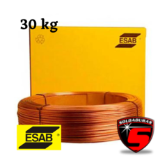 El alambre para arco sumergido OK Autrod EL12 Ø tiene un diámetro de 2.5 mm y viene en una presentación de 30 kg. Es ideal para soldaduras de alta resistencia en acero y otros metales.