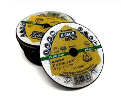Discos de corte Klingspor A 660 R SUPRA, tamaño 76 x 1 x 6 mm, apilados 