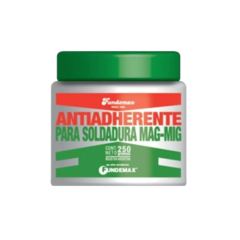Envase de 250 gramos de antiadherente para soldadura MAG-MIG de la marca Fundemax.