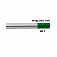 El tungsteno puro 1.6 mm (verde) es ideal para trabajos de soldadura TIG, ofreciendo una alta resistencia a temperaturas extremas y una excelente estabilidad del arco.