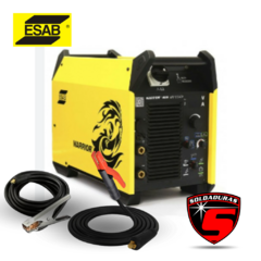 Máquina de soldar KIT WARRIOR 400 de ESAB con pinzas y cables incluidos.