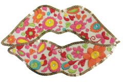 190 Boca con flores bordadas - comprar online