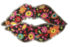 190 Boca con flores bordadas