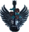 3018 Guitarra con rosas con canutillos