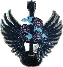 3018 Guitarra con rosas con canutillos - comprar online