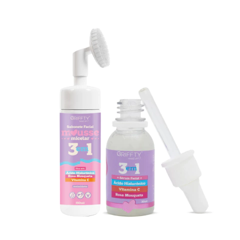 Kit SkinCare Griffty 3 em 1- Sabonete e Sérum