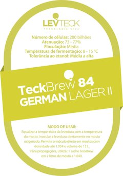 Fermento líquido para cerveja Levteck - TB84 German Lager - comprar online