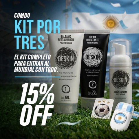 KIT X 3 Deskin · Bálsamo Restaurador + Crema Hidratante + Jabón Espuma