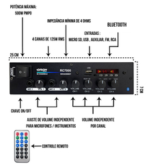 Kit Som Ambiente 500 Watts Bluetooth +8 Caixas Parede Pretas na internet