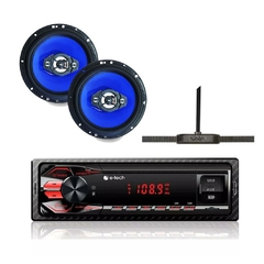 PREMIUM RADIO ETECH BT 4X45W + FALANTE 6 POL + ANTENA FM