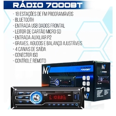 KIT 2 PARES FALANTE FULL RANGE 6 POL PRETO + RADIO M7 7000BT - comprar online