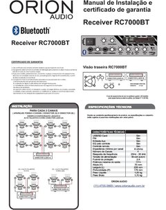 Imagem do KIT Som Ambiente Receiver RC7000 500W + 06 Arandelas Redondas Preta 55 WATTS RMS