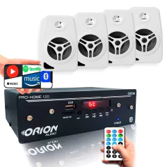 Kit Som Ambiente Amplificador Bluetooth E Caixas Acústicas