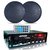 KIT Som Ambiente Receiver RC7000 500W + 06 Arandelas Redondas Preta 55 WATTS RMS