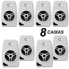 8 Caixa De Som Ambiente Tsr Orion Branca 4 Polegadas 55w 8oh