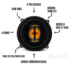 PAR ALTO FALANTE LESON JB4 FLEX 4 POLEGADAS 110W /2LS055040 - comprar online