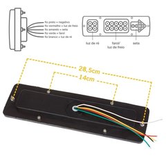 Par Lanterna Traseira Caminhão Mb 1113 Carretinha Led 30 Cm