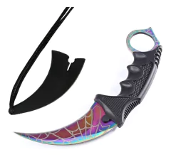 Faca Karambit Csgo Hawk Combate Tático Camping Curvada Cores na internet