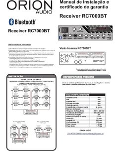 RECEIVER BT SOM AMBIENTE RC7000 500W + 4 CAIXAS LESON PAREDE BRANCAS 70 W RMS SUPORTE PARA PAREDE