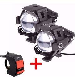 Par Farol Milha Ultra Led U5 Auxiliar Moto U5 Xenon Otimo