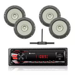 RADIO ETECH PREMIUM+ 2 PARES FULL RANGE 6 POL CINZA + ANTENA