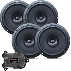 KIT 2 PARES FALANTE 6 POL PRETO FULL RANGE + TARAMPS TL500
