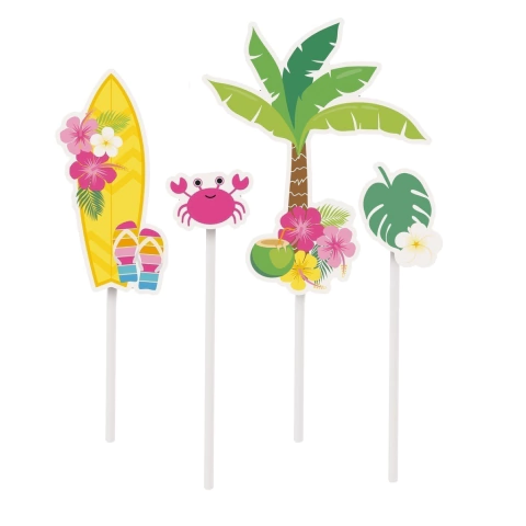 DECORAÇÃO HAVAIANA / TOPO DE BOLO FESTA HAVAINA PT C/2 UN
