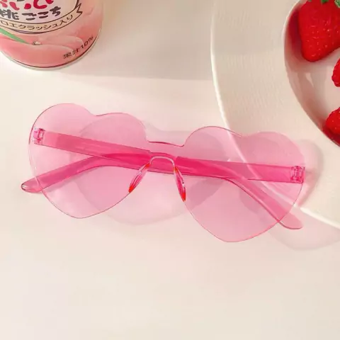 OCULOS CORACAO ROSA TRANSPARENTE C/1 UN
