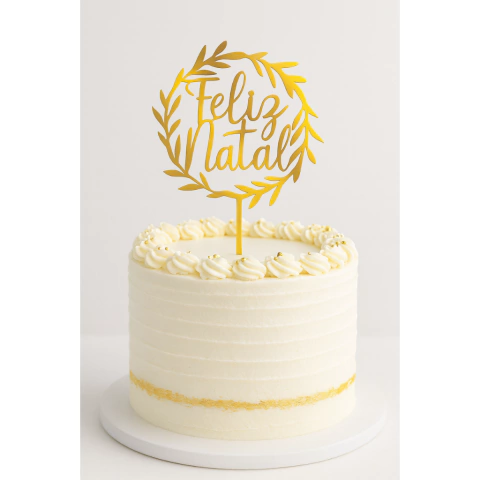 TOPO DE BOLO GUIRLANDA FELIZ NATAL