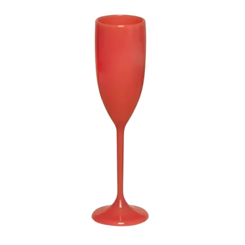 TAÇA CHAMPANHE VERMELHA SÓLIDA