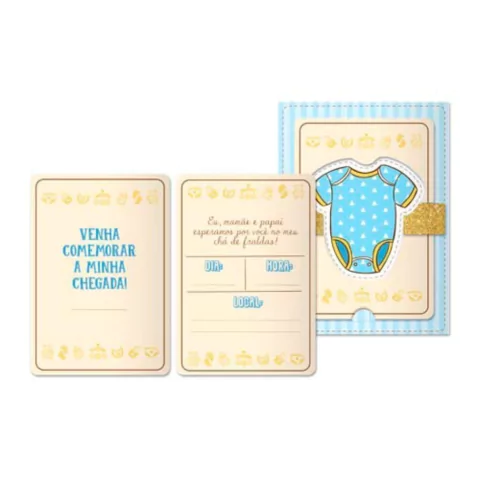 Convite Chá De Bebê Menino C/08 | Junco