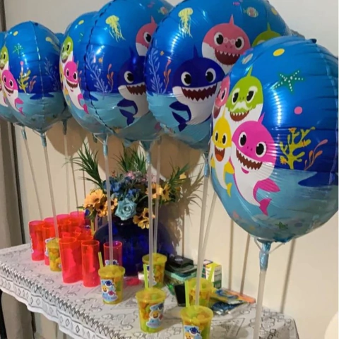 BALÃO METAL BABY SHARK REDONDO