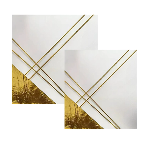 GUARDANAPO BCO GEOMETRICO DOURADO 33X33cm - comprar online