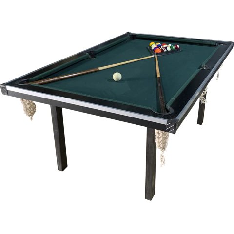 POOL SEMIPROFESIONAL NEGRO PAÑO VERDE REFUERZO ALUMINIO(COMB