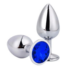 PLUG ANAL DE METAL REDONDO COM PEDRA G - comprar online