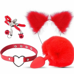 Kit - Rabo de coelho VERMELHO
