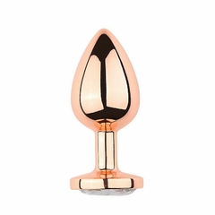 Plug Anal de Aço Rose - com Cristal Brilhante Vermelha - Tamanho P - comprar online