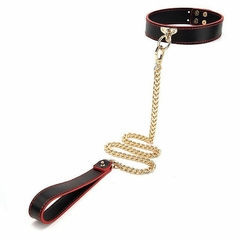 Coleira Fetich bondage - com Guia de corrente Luxo