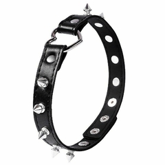Coleira Bondage Choker com Coração e Pinos - Preto - comprar online