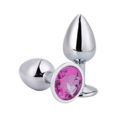 PLUG ANAL DE METAL COM PEDRA M