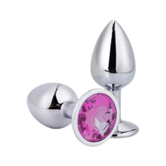 PLUG ANAL DE METAL COM PEDRA P